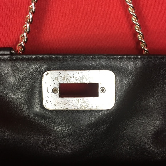 Michael Kors Black Leather Chain Link Strap Purse - Picture 7 of 7